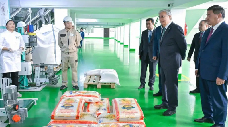 Қасым-Жомарт Тоқаев «Алтын орда» күріш зауытына барды