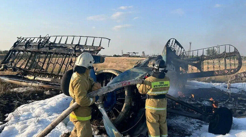 Ақмола облысында АН-2 ұшағы жанып кетті