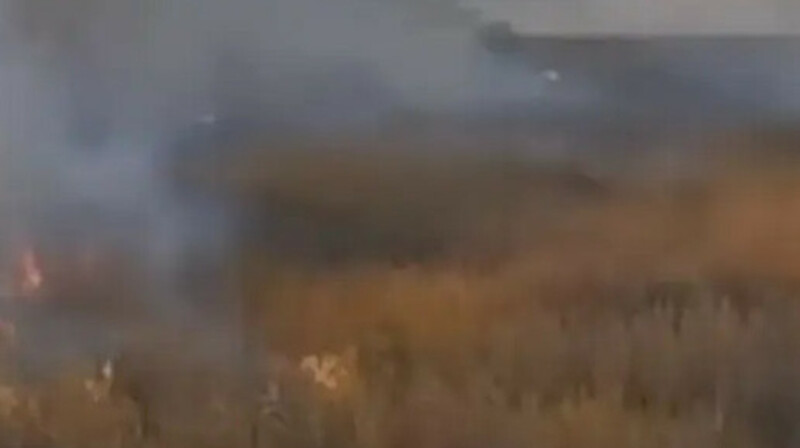Атырауда «Ақжайық» табиғи резерватының аумағында қамыс жанып жатыр