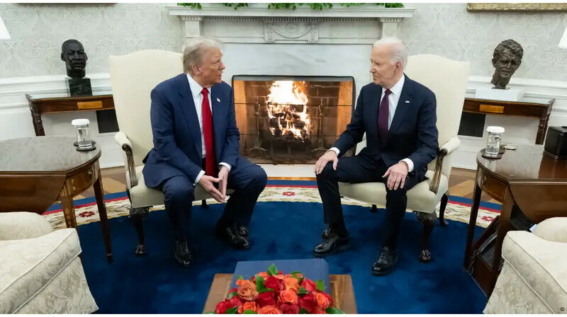 Байден мен Трамп Ақ үйде кездесті