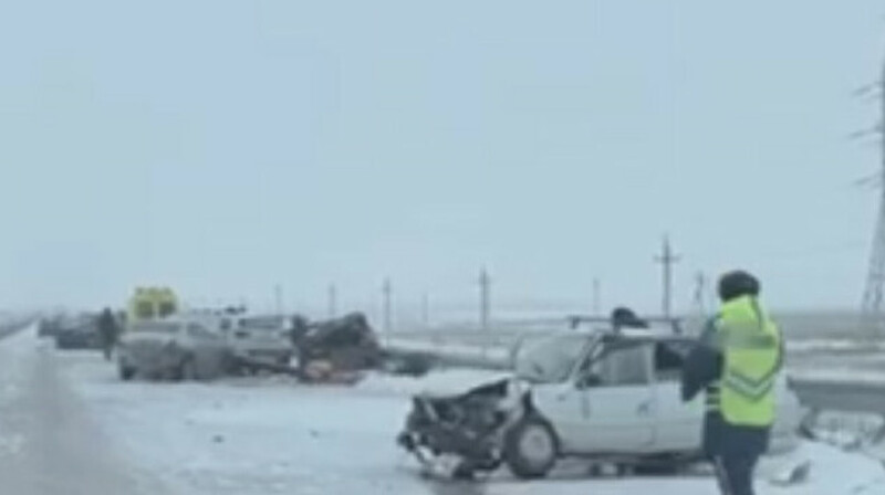 Астана-Павлодар тас жолында жеті көлік соқтығысты